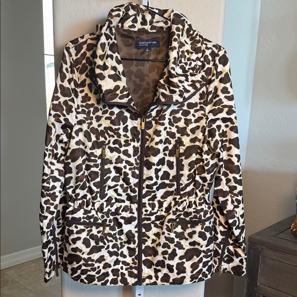 Jones New York Signature Windbreaker Animal Print Women’s Small